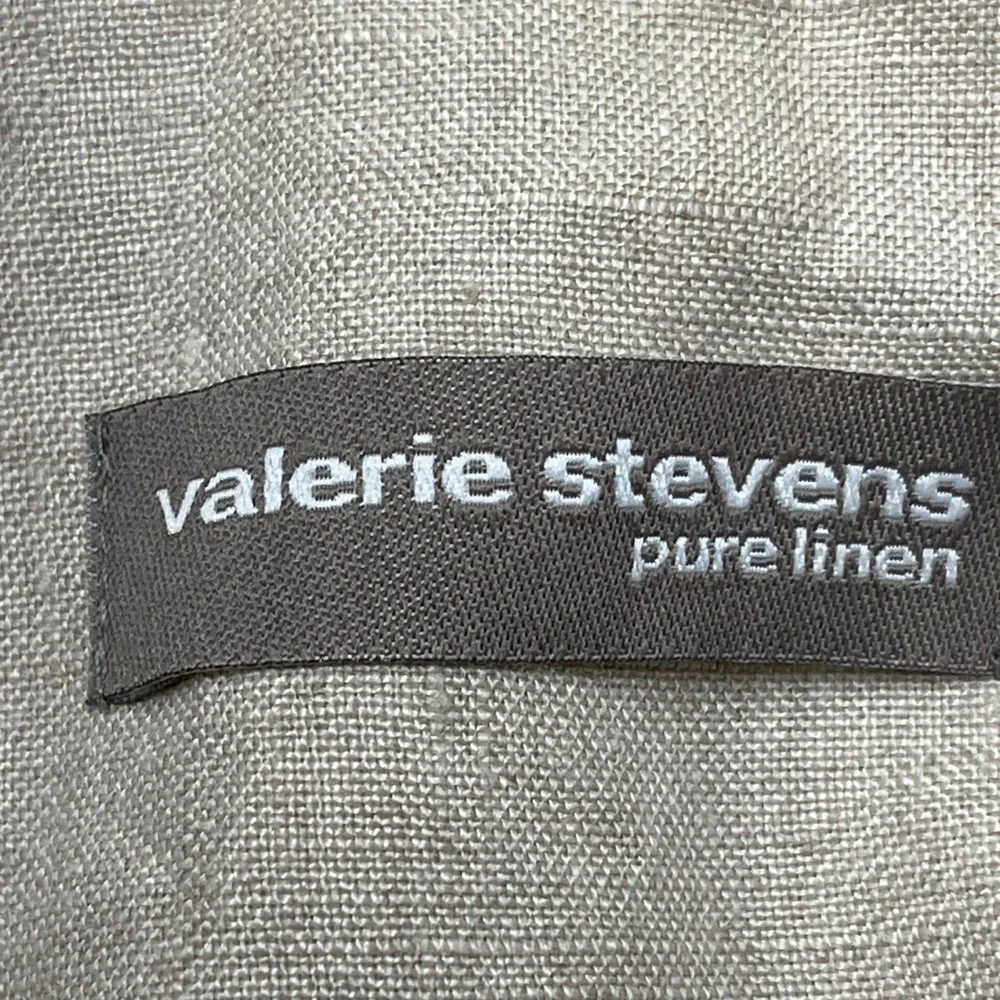 Valerie‎ Stevens Blazer Pure Linen Beige Oatmeal Two Button Suit Jacket coat
